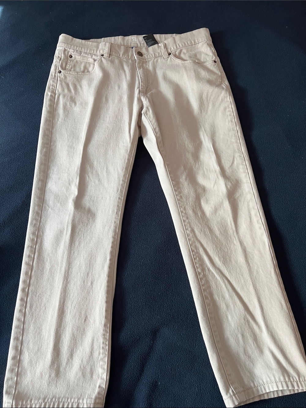 H&M Men's Straight-Leg Jeans in Light Cream